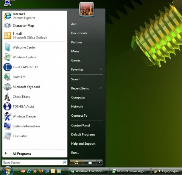 New Vista Start Menu