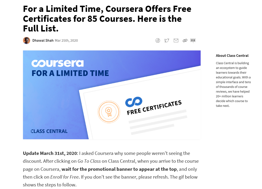 Everything You Need To Know About Class Central Certificates