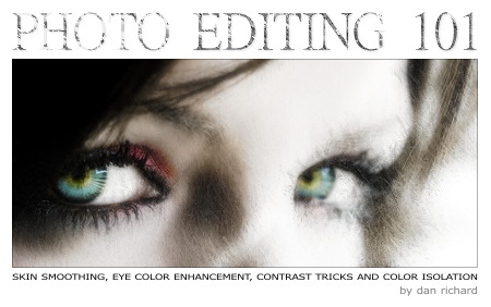 Smoothing Skin, Enhancing Eye Color, Sketch Effect, Contrast and Color Isolation in Corel Photopaint!